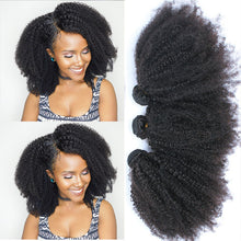 Load image into Gallery viewer, Mongolian Afro Kinky Curly Hair Bundles Only 100% Human Hair Bundles 4B 4C Natural Black Weave Extensions 3 Bundles Bulk Remy
