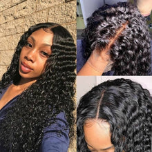 Load image into Gallery viewer, Lace Front Human Hair Wigs Deep Wave Curly Hd Frontal Bob Brazilian Afro 30 Inch Water Wig
