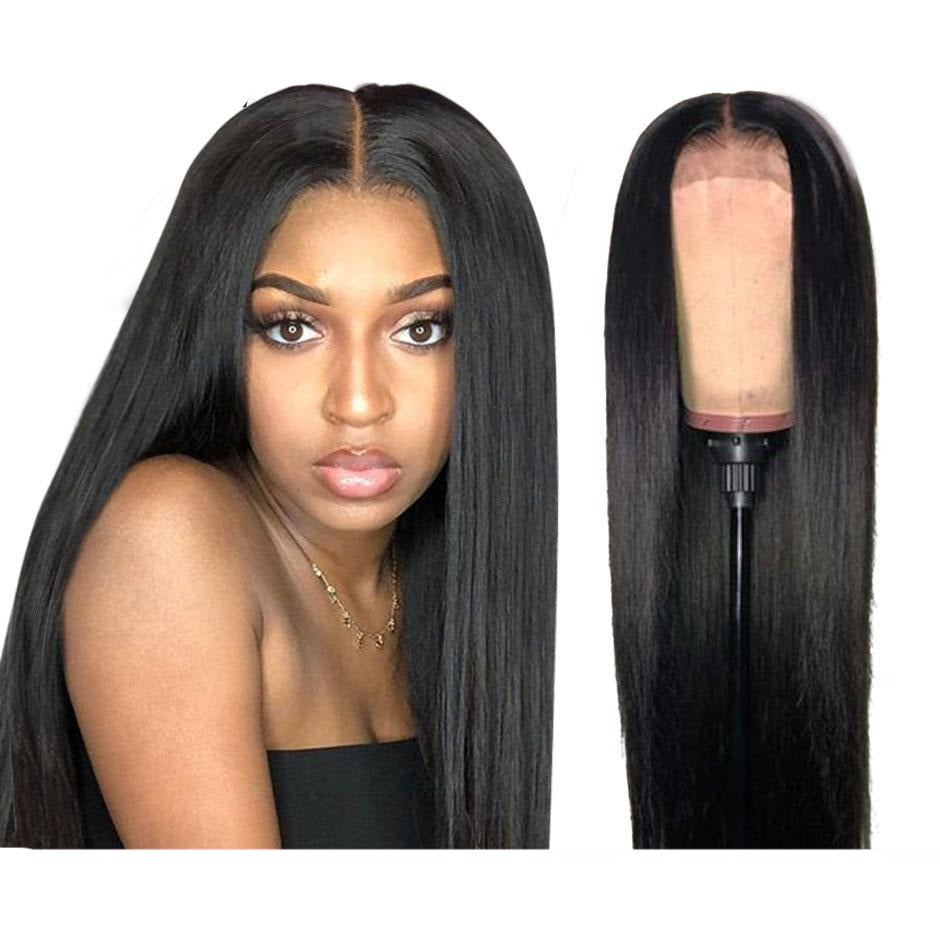 Human Hair 13X4 Lace Frontal Wig Malaysian Straight Wig 4X4 Lace Wig