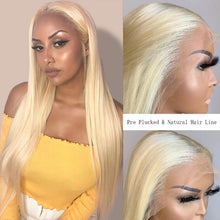 Load image into Gallery viewer, SoGreat 30 34 Inch Blonde Bone Straight Lace Front Human Hair Wig for Black Women Brazilian 13x1 T Part 613 HD Lace Frontal Wig
