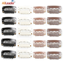 Load image into Gallery viewer, Alileader 20Pcs/Lot Clip In Hair Extension Wig Clips For Human Hair Bangs Snap Hair Clips For Extensions Metal Comb For Closure
