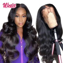 Load image into Gallery viewer, Ubest Ginger Brown 13X6 Body Wave Lace Front Wig 30Inch Brazlian Human Hair Wigs Chocolate Brown Transparent Lace Frontal Wig
