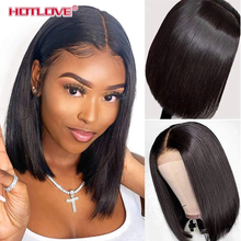 Load image into Gallery viewer, Short Bob Wig Bone Straight Human Hair Wigs for Black Women Pre-Plucked 5x5x1 Closure Wig Brazilian Hair Lace Wigs 150% Denisty
