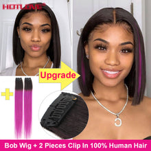 Load image into Gallery viewer, Short Bob Wig Bone Straight Human Hair Wigs for Black Women Pre-Plucked 5x5x1 Closure Wig Brazilian Hair Lace Wigs 150% Denisty
