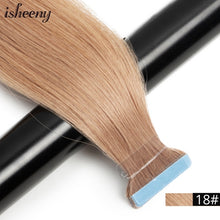 Load image into Gallery viewer, Isheeny Blonde Human Hair Tape In Extensions European Natural Hair Extensions Skin Weft 12&quot;-24&quot; Black Brown 100% Real Human Hair
