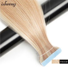 Load image into Gallery viewer, Isheeny Blonde Human Hair Tape In Extensions European Natural Hair Extensions Skin Weft 12&quot;-24&quot; Black Brown 100% Real Human Hair
