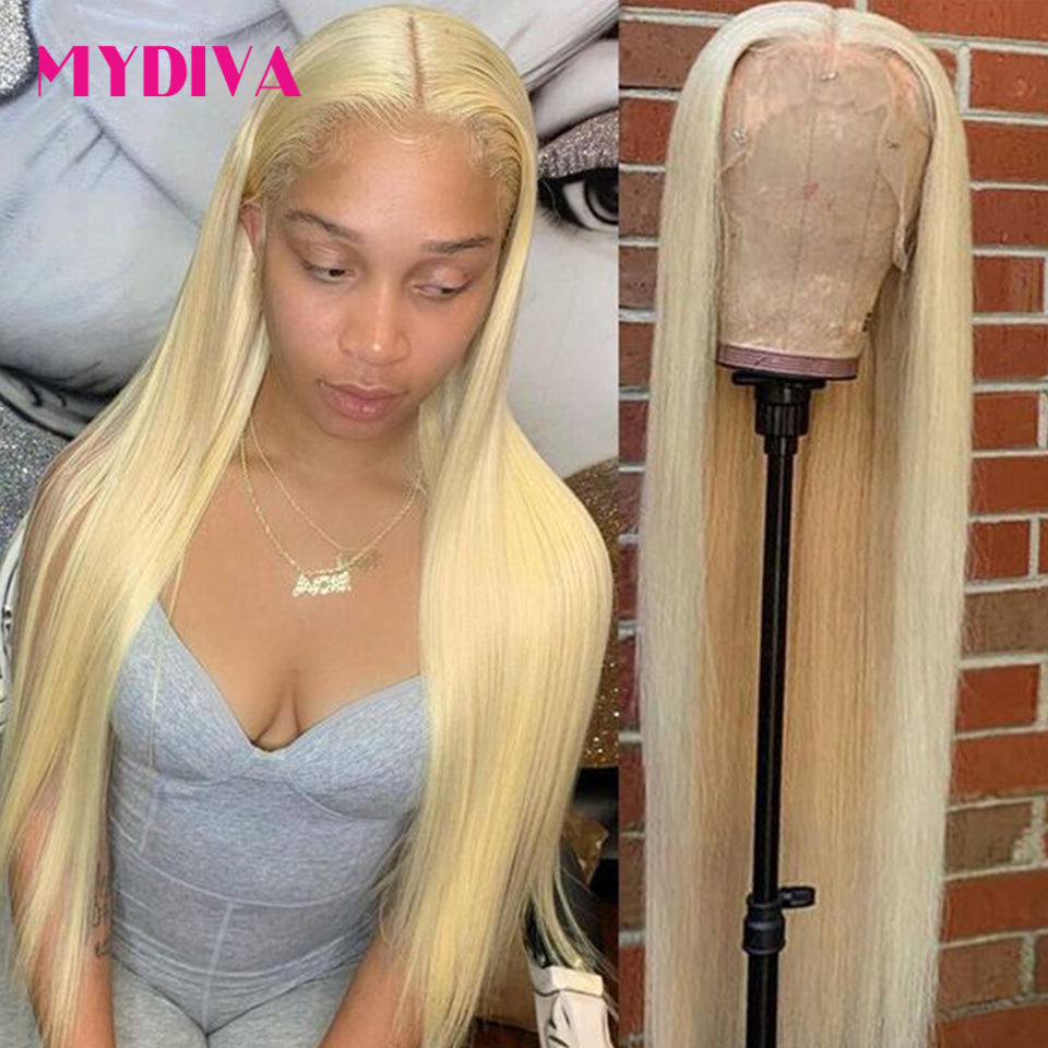 40 Inch Blonde Lace Front Human Hair Wigs For Women 13x4 613 Lace Frontal Wig Pre Plucked Hd Transparent Lace Straight Wig Remy