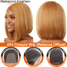 Load image into Gallery viewer, Ginger Orange Short Bob Lace Front Wigs 100% Human Hair Wigs Bob Lace Wigs For Women Blonde Orange Straight Brazilian Hair
