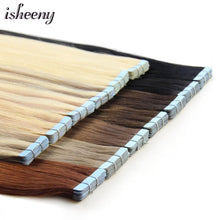 Load image into Gallery viewer, Isheeny Blonde Human Hair Tape In Extensions European Natural Hair Extensions Skin Weft 12&quot;-24&quot; Black Brown 100% Real Human Hair
