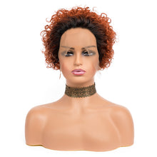 Load image into Gallery viewer, Short Curly Lace Front Wigs 13x1 Brazilian Water Wave Human Hair Wigs Pixie Cut Transparent Lace Wig for Black Women
