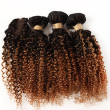 Load image into Gallery viewer, Short Brazilian Curly Hair Bundles With Closure Natural Human Hair Kinky Curly Bundles With Machine Made Closure For Women
