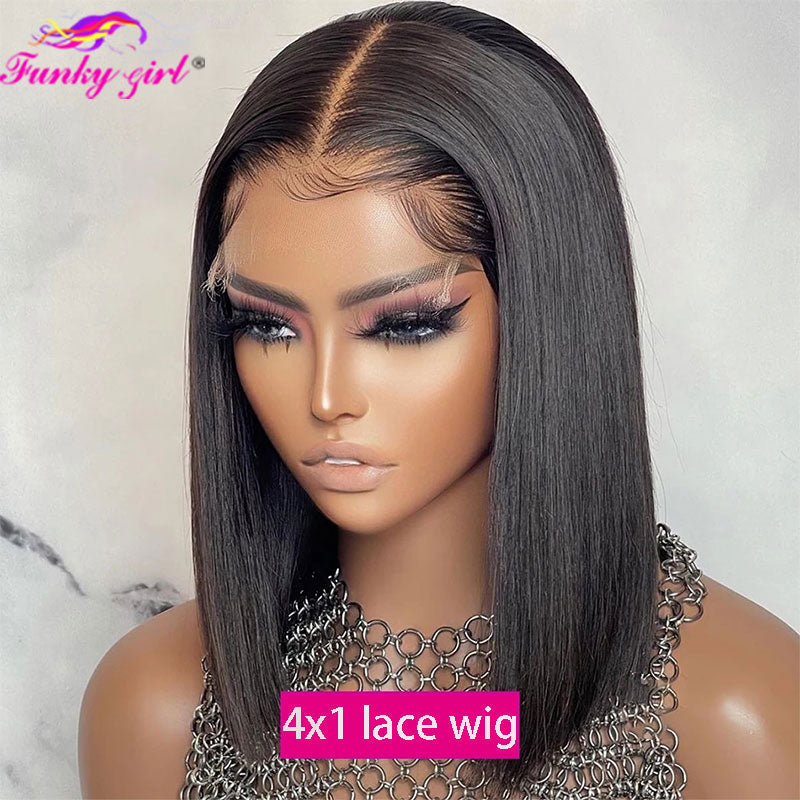 Short Bob T Part Lace Front Wig Human Hair Wigs For Women Brazilian Straight Bob 4X1 13X1 Lace Human Hair Wigs 8-16Inch Lace Wig