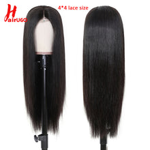 Load image into Gallery viewer, HairUGo 99J Straight Wigs Human Hair 4x4 Closure Wigs Brazilian Burgundy T Part Straight Lace Front Wigs For Women Pre Plucked
