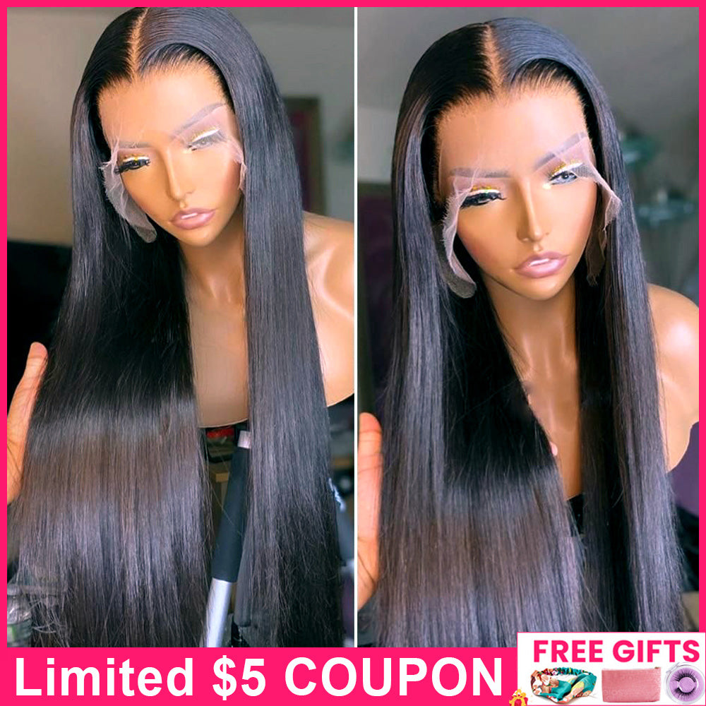 Transparent Lace Wigs Megalook Lace Front Human Hair Wigs For Women 5x5 Lace Closure Wigs 30 32 Inch Remy Lace Frontal Wig 180%