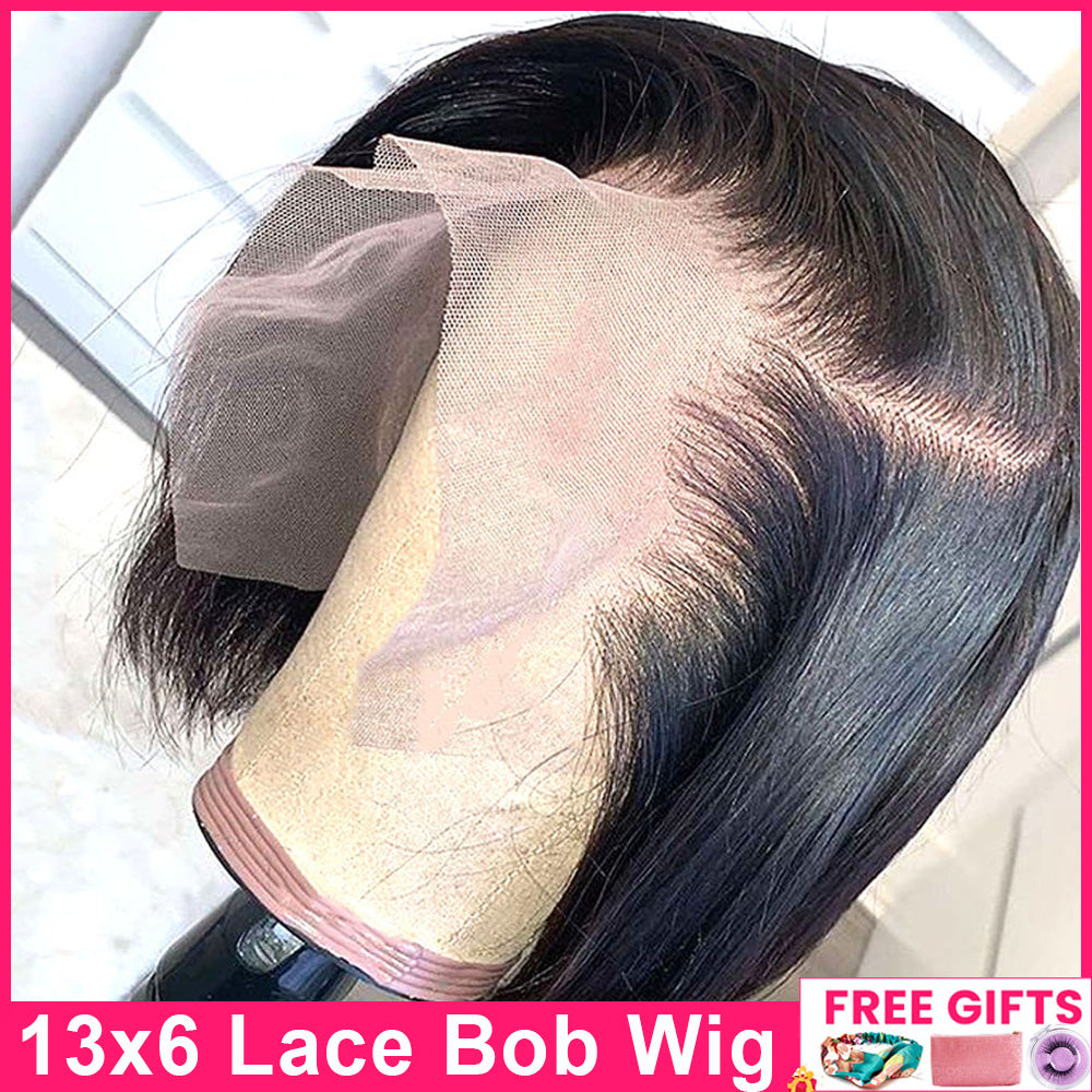 Lace Wig Short Bob Wig Pre Plucked Bone Straight Human Hair Wigs For Women Double Drawn Virgin Human Hair Wig 5x5 Lace Wigs