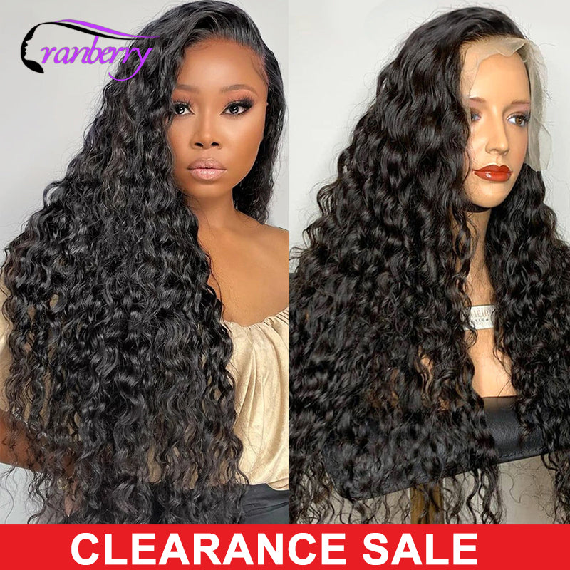 Cranberry Hair Remy Brazilian Deep Wave Wig 13x4 Lace Front Human Hair Wigs For Women Pre Plucked Hairline 4x4 Lace Closure Wig