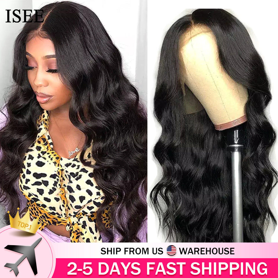 ISEE HAIR Peruvian Body Wave Lace Front Wig 4x4 Body Wave Lace Closure Wigs For Women Human Hair Wigs 13x4 Lace Frontal Wigs