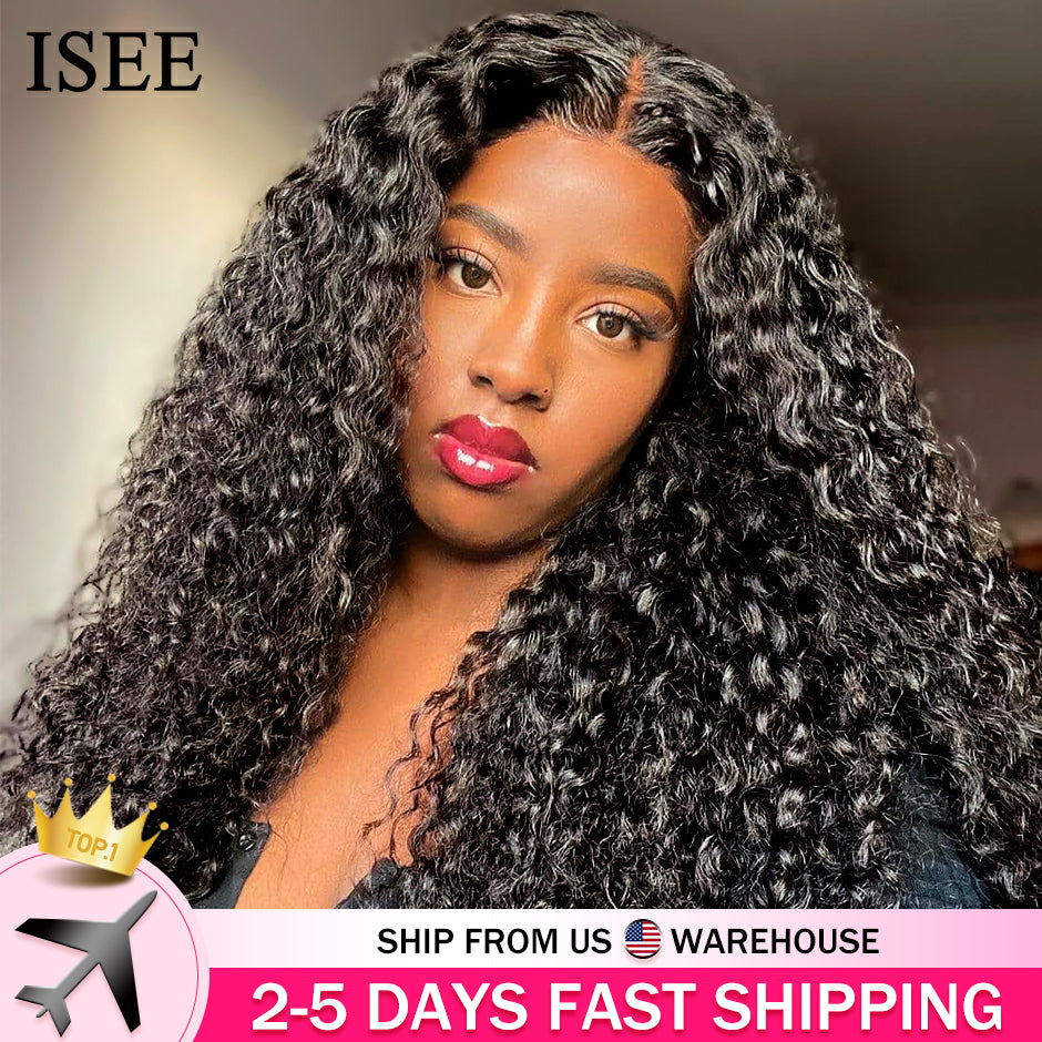 Water Wave Lace Front Human Hair Wigs ISEE HAIR Lace Closure Wigs For Women Human Hair Mongolian Water Wave Lace Closure Wigs