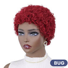 Load image into Gallery viewer, Short Curly Hair Wigs Pixie Cut Brazilian Human Hair For Black Women Natural Black Glueless Afro Kinky Curly Fluffy Hair Wigs
