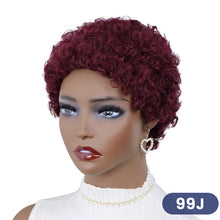 Load image into Gallery viewer, Short Curly Hair Wigs Pixie Cut Brazilian Human Hair For Black Women Natural Black Glueless Afro Kinky Curly Fluffy Hair Wigs
