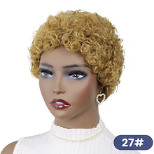 Load image into Gallery viewer, Short Curly Hair Wigs Pixie Cut Brazilian Human Hair For Black Women Natural Black Glueless Afro Kinky Curly Fluffy Hair Wigs
