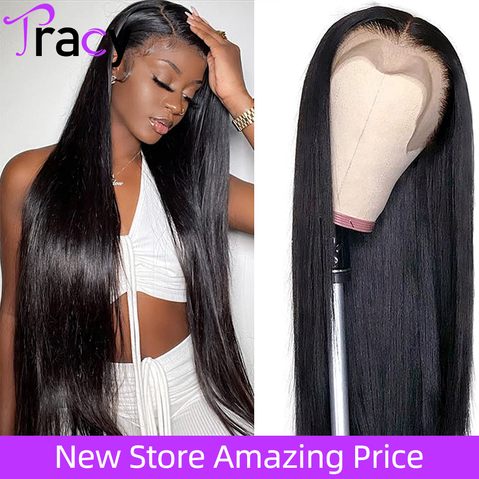 30 38 Inch Straight Lace Front Wig For Women Human Hair Wigs 13x4 HD Transparent Lace Frontal Wig Brazilian 4x4 Lace Closure Wig